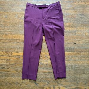 J. Crew Plum Wool-Blend Trousers